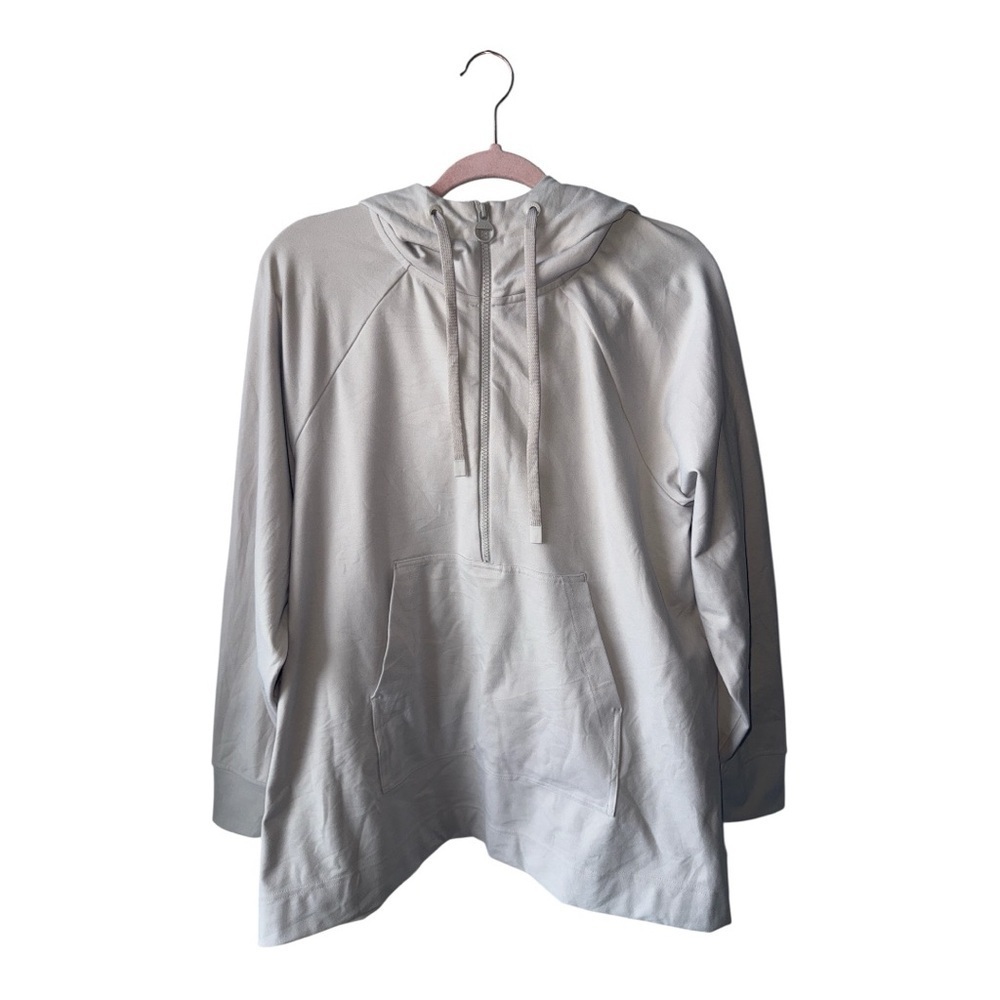 Athleta Glacier Handkerchief Poncho Hoodie Womens Abalone Grey
